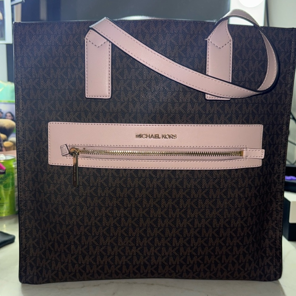 Michael Kors Chocolate Brown and Pink Bag